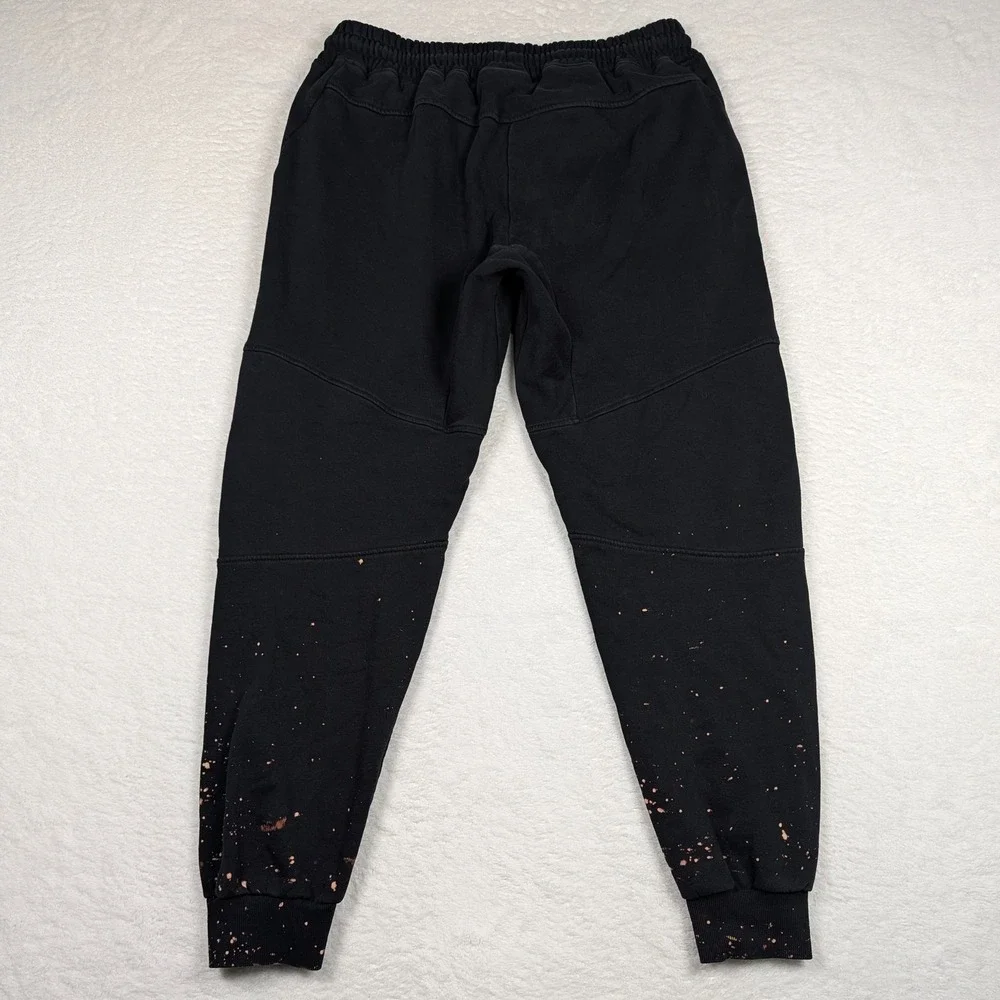 American Tall Sweatpants Mens Large‎ Tall Black Fleece Joggers Paint Splatter